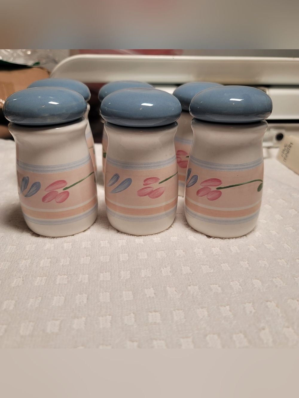 Vintage Stoneware By Pomerantz 6 Piece Spice Set. Taiwan